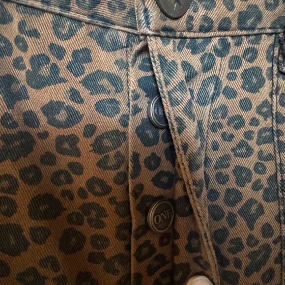 New Free People OneTeaspoon Cheetah Sinner Pants Barrel Jeans 28 Tobacco - Picture 7 of 11